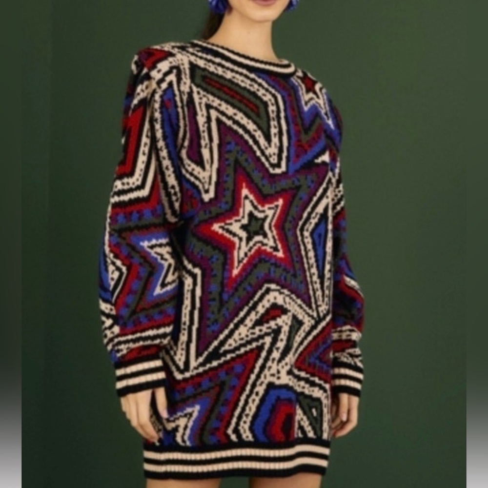 Farm Rio Mystic Trip Oversized‎ Sweater Dresses Size XS
